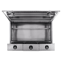 Truck Box Half Lid 3 External Drawers 1900 x 600 x 1200 Checker Plate OTC-1961CPA