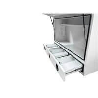 Truck Box Half Lid 3 External Drawers 1900 x 600 x 1200 White OTC-1961A-W 