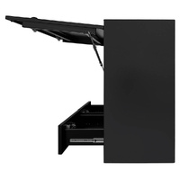 Truck Box Half Lid 2 External Drawers Pro-Series 1400mm x 600mm x 1200mm OZY-1461FP-2D-B Black