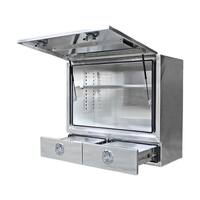 Truck Box Half Lid 2 External Drawers 1400mm x 600mm x 1200mm Pro-Series OZY-1461FP-2D-W White