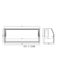 Full Lid 2100mm x 600mm x 820mm Black OZY-2168FDB 