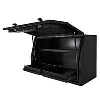 Full Side Opening UTE Toolbox with 2 Built-in Drawers - Black