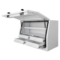 Full Side Opening UTE Toolbox with 4 Built-in Drawers - White
