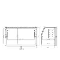 Full Lid 1400mm x 600mm x 820mm Black OZY-1468FDB 