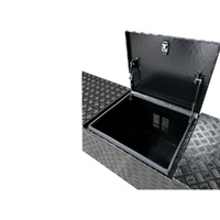 Aluminium Caravan Box with Generator and BBQ Slide - Black