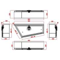 Under Tray Toolbox 900mm x 180mm - 230mm x 410mm - 280mm Black OZY-UBF900B