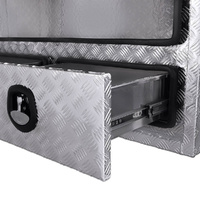 Truck Box Half Lid 3 External Drawers 1900 x 600 x 1200 Checker Plate OTC-1961CPA