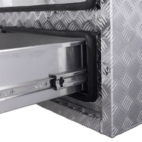 Truck Box Half Lid 3 External Drawers 1900 x 600 x 1200 Checker Plate OTC-1961CPA