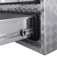 Truck Box Half Lid 2 External Drawers 1400mm x 600mm x 1200mm OTC-1461CPA Checker Plate