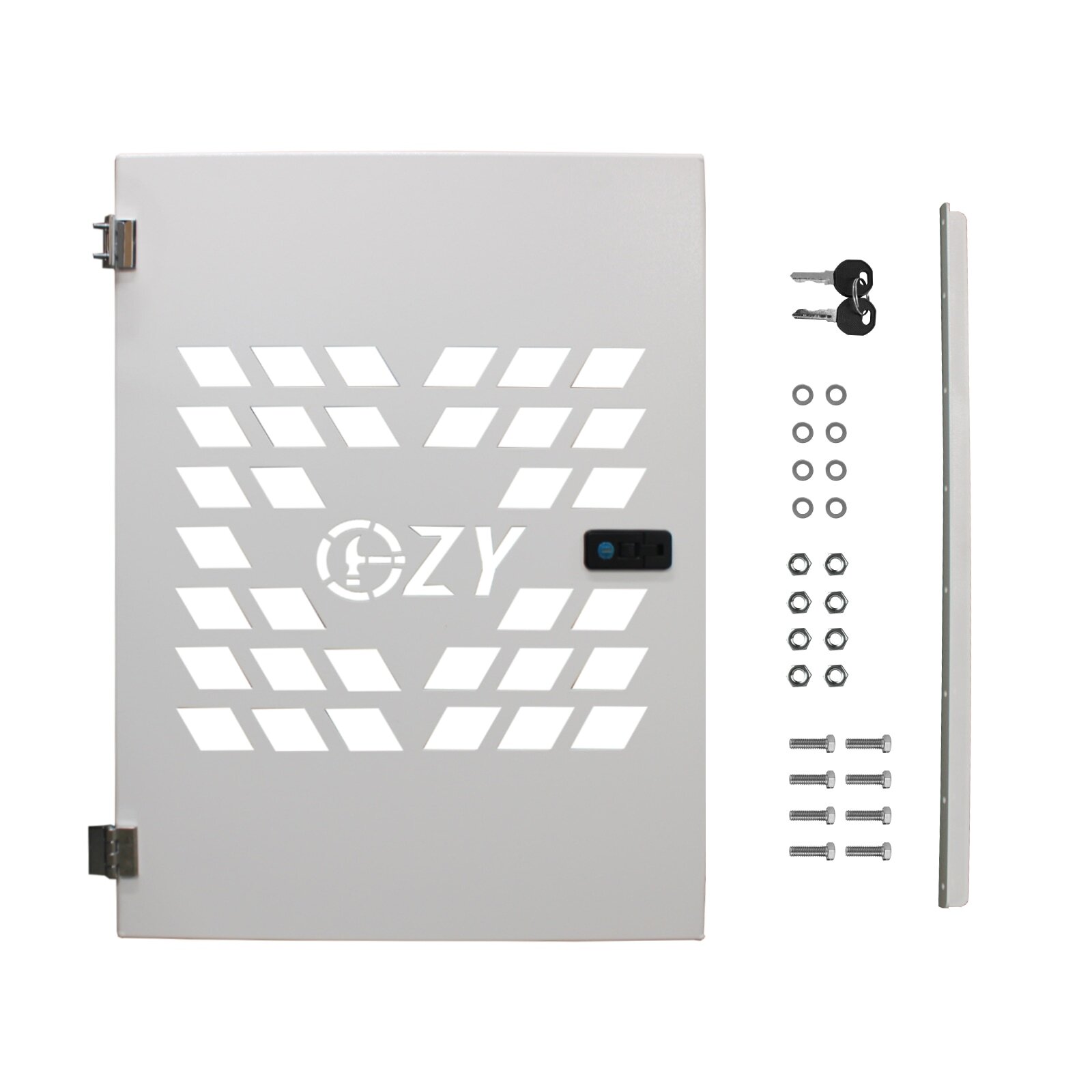 Lockable Rear Toolbox Gate 3.0 flat plate WHITE 570W x 800H mm OZY-LRMG-W