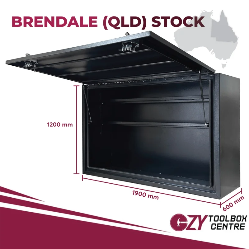 Truck Box 1900mm x 600mm x 1200m OTC-1961FP-B-Q Black - QLD Warehouse
