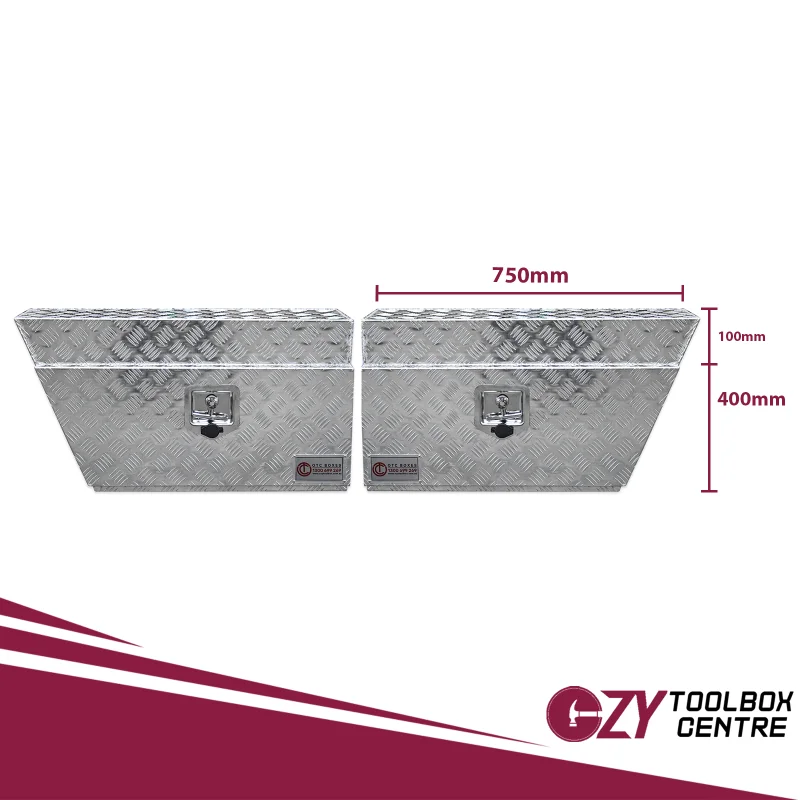 Under Tray Toolbox 750mm x 230mm x 400mm Checker Plate OTC-724C