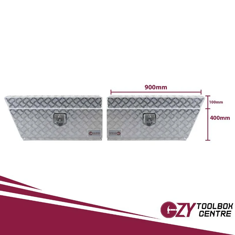 Under Tray Toolbox 900mm x 230mm x 400mm Checker Plate OTC-924C