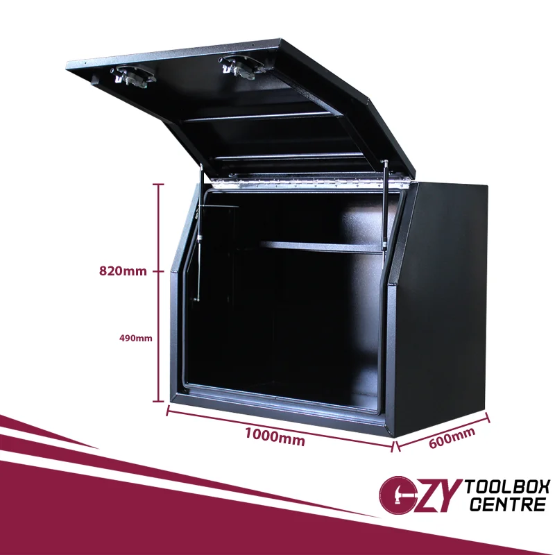 Full Lid 1000mm x 600mm x 820mm Black OZY-1068FDB 