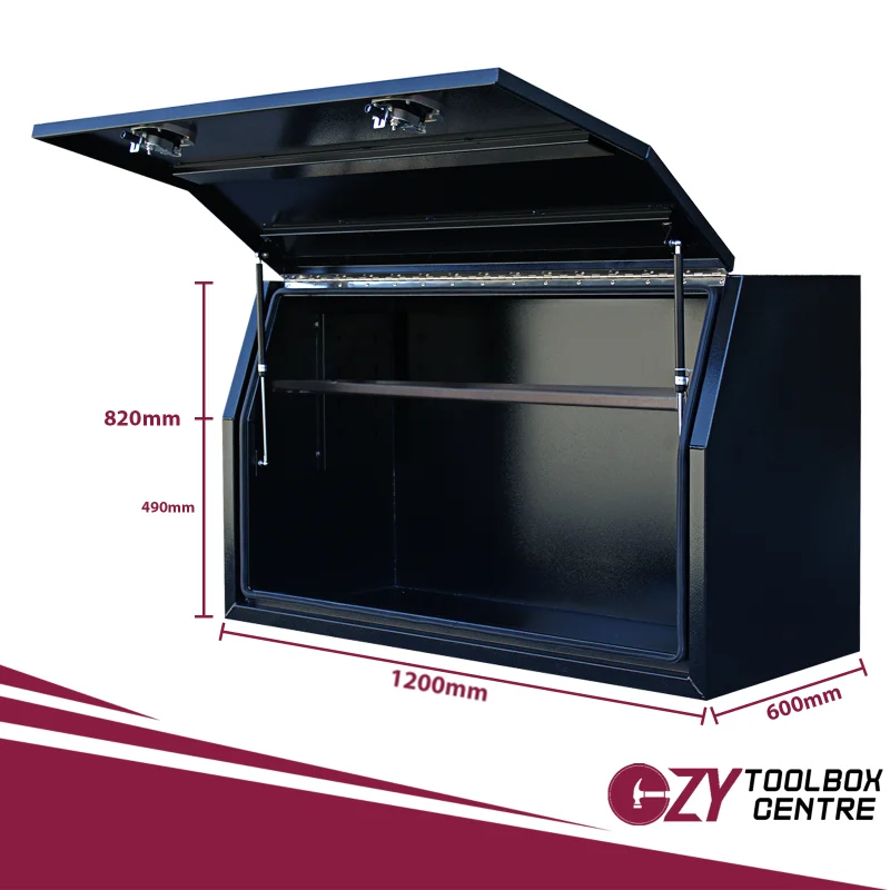 Full Lid 1200mm x 600mm x 820mm Black OZY-1268FDB 