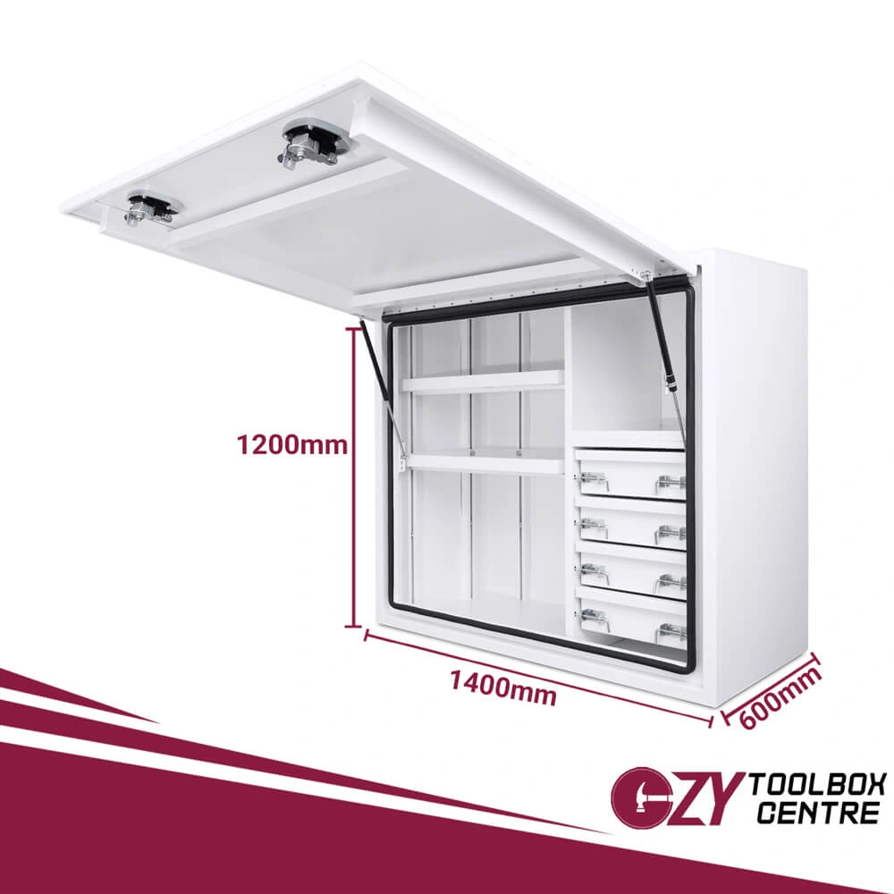 Truck Box 1400mm x 600mm x 1200m Pro-Series OZY-1461FP-4D-W White