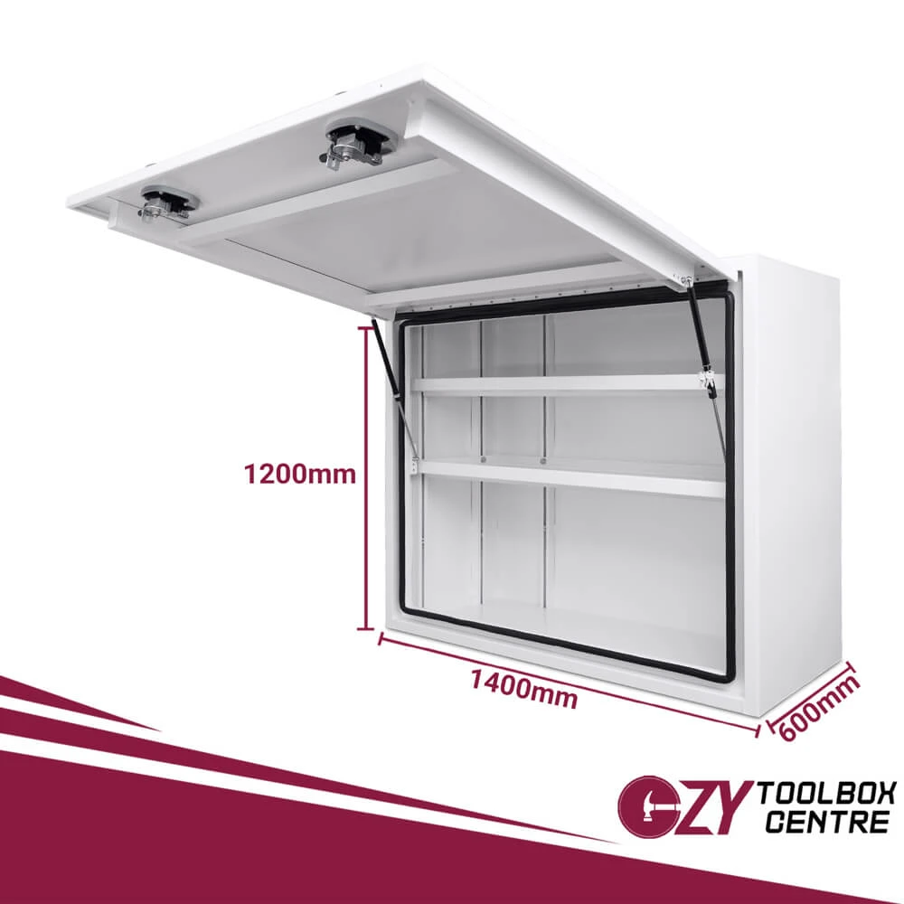 Truck Box 1400mm x 600mm x 1200m Pro-Series Flat Plate OZY-1461FPP-W White