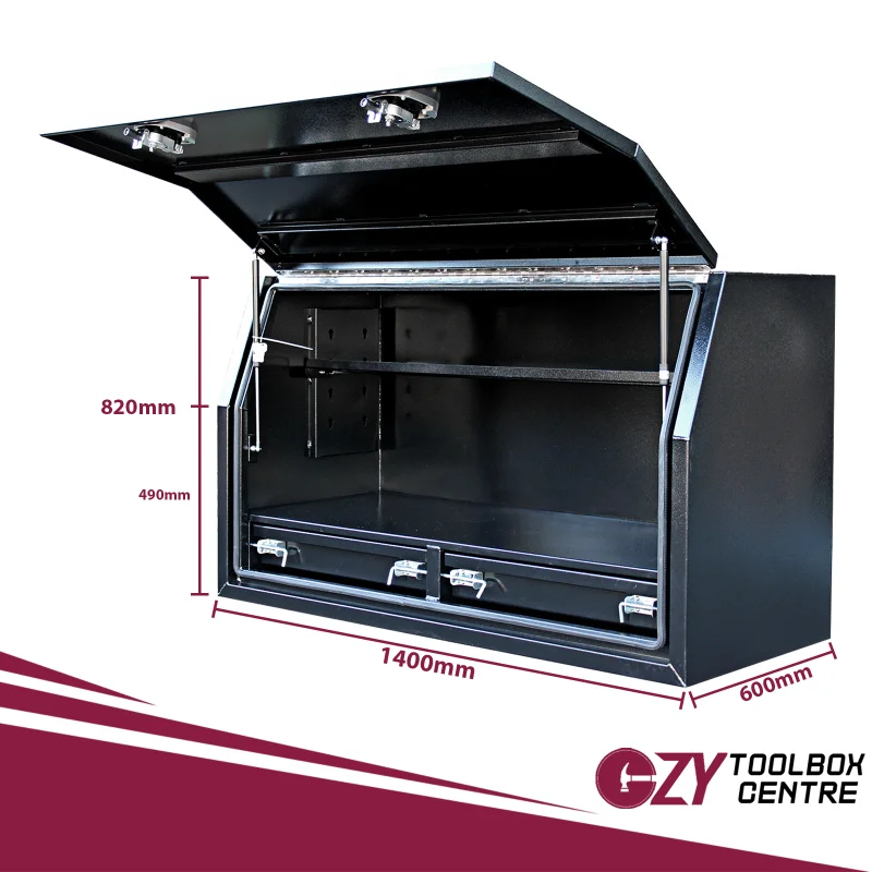 Built-in Drawers 1400mm x 600mm x 820mm Black OZY-1468FD-2B 