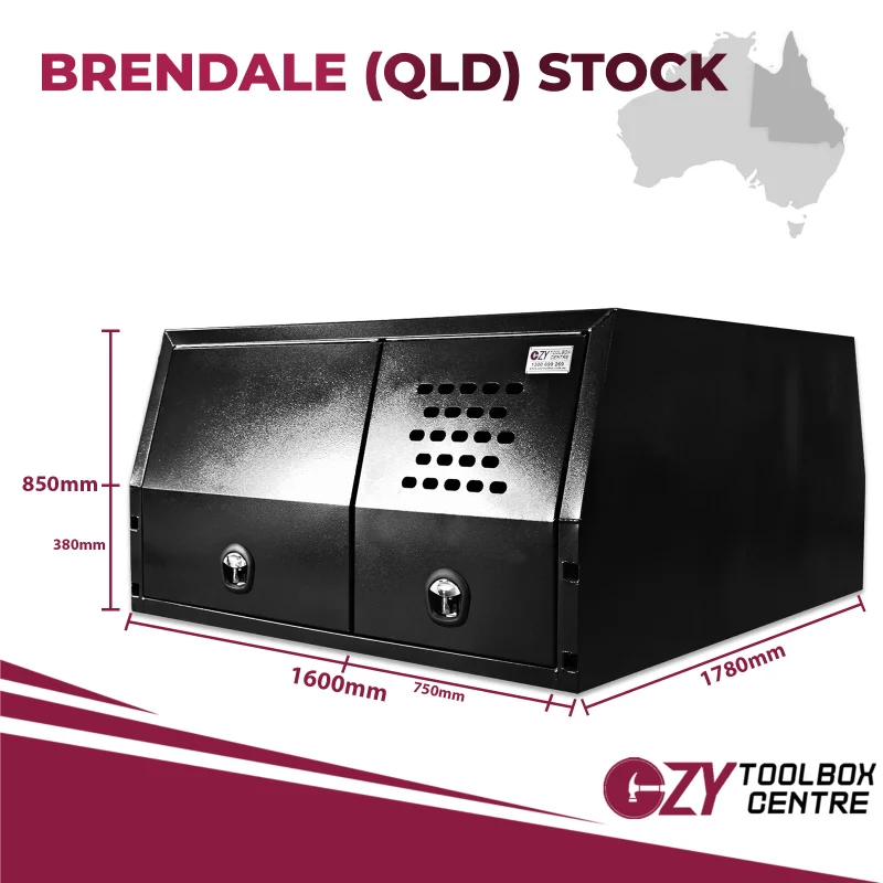 Canopy Jack Off - 1/4 Dog Box 1780mm x 1600mm x 850mm Black OZY-1716DB-B QLD