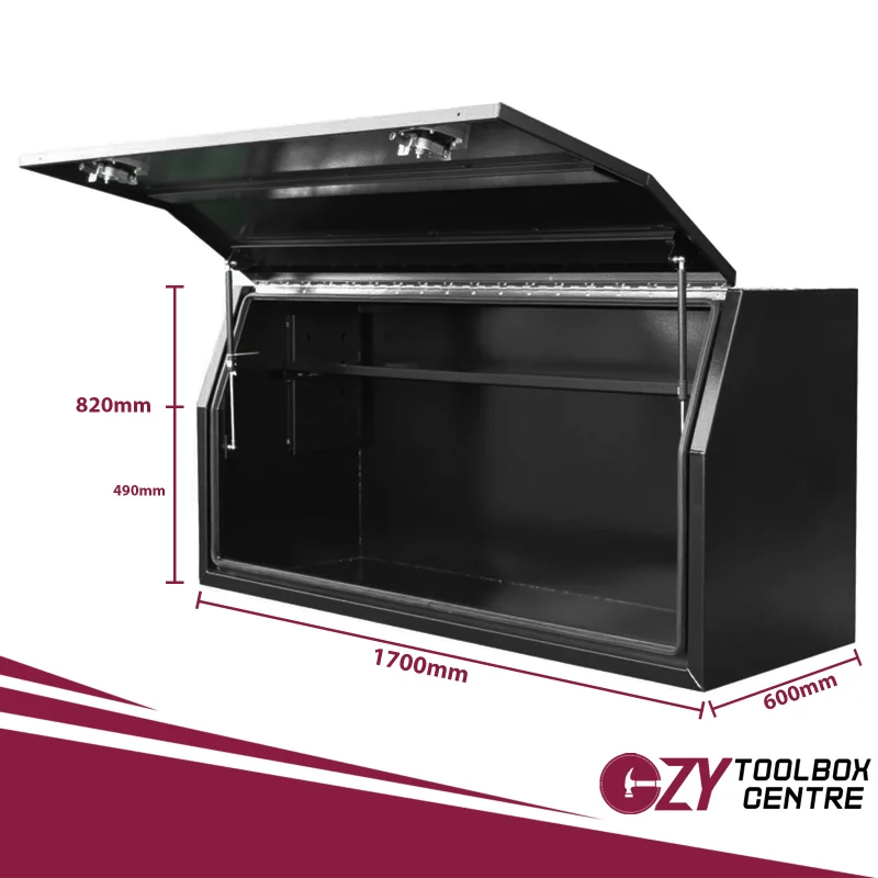 Full Lid 1700mm x 600mm x 820mm Black OZY-1768FDB 