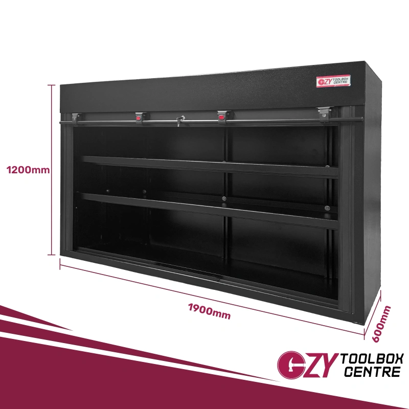Truck Box 1900mm x 600mm x 1200mm Roller Shutter  Black OZY-1961RS-B