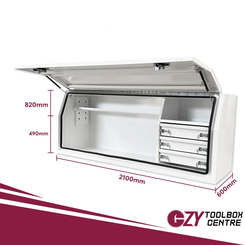 Full Lid 2100mm x 600mm x 820mm White OZY-2168FD-3W