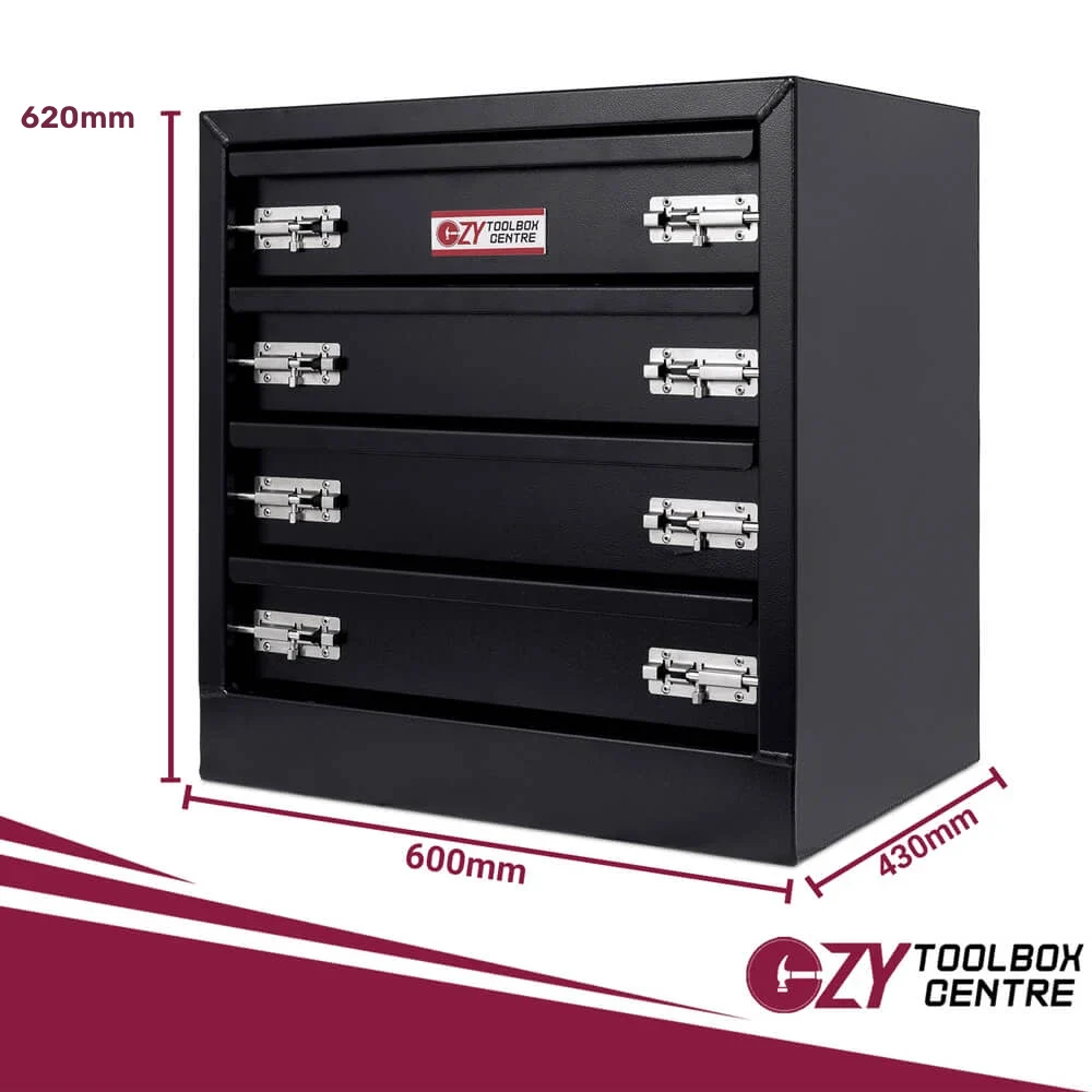 Drawers Black 600mm x 430mm x 620mm OZY-644DB-4
