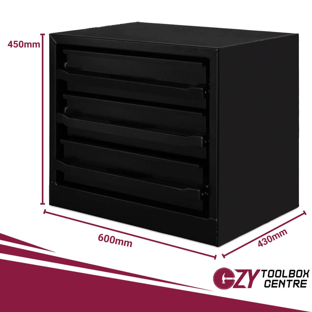 Aluminium 3 Drawer Unit - Black