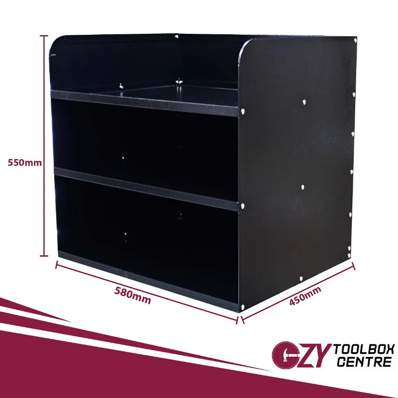 Aluminium 3 Tier Shelf Unit Black OZY-SBUNIT