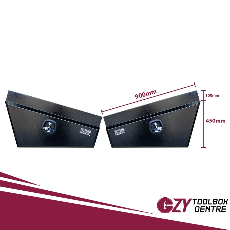 Under Tray Toolbox 900mm x 210mm - 260mm x 450mm Black OZY-UB900B