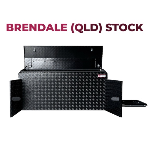 Aluminium Trailer Caravan Toolbox With Generator, Webber BBQ Slide OTC-1457B-Q Black - QLD Warehouse