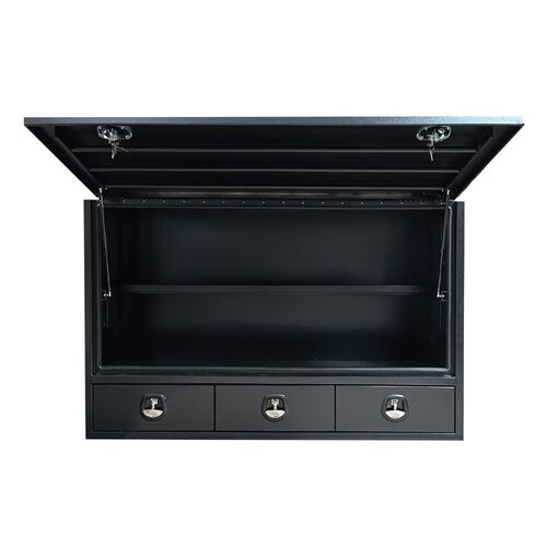 Truck Box Half Lid 3 External Drawers 1900 x 600 x 1200 Black OTC-1961A-B 
