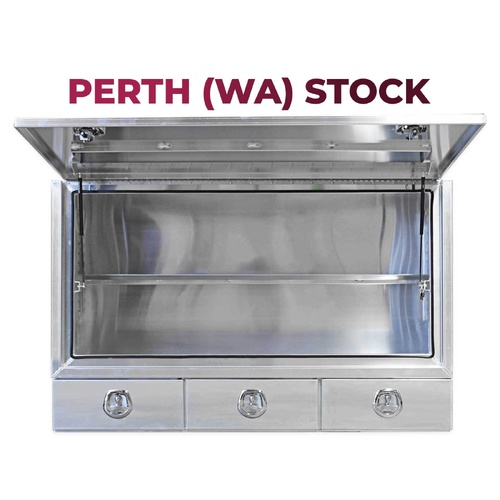 Truck Box Half Lid 3 External Drawers 1900 x 600 x 1200 Flat Plate OTC-1961A-P Perth Warehouse