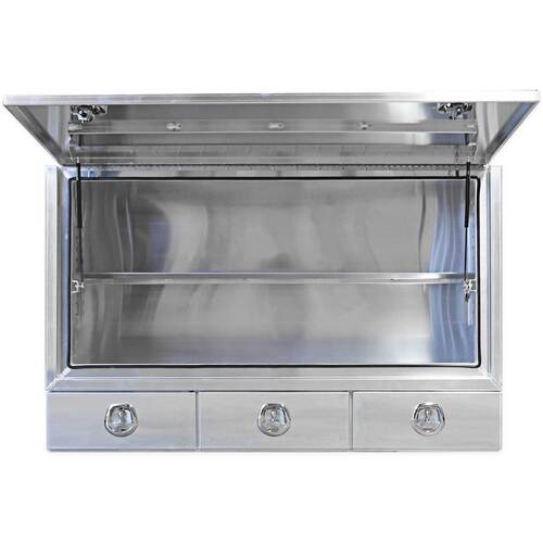 Truck Box Half Lid 3 External Drawers 1900 x 600 x 1200 Flat Plate OTC-1961A 