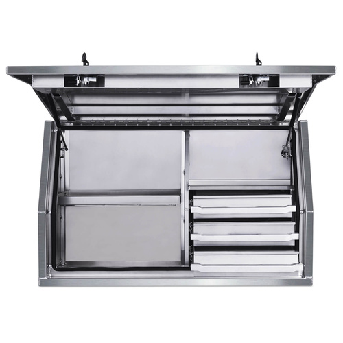 Full Side Opening UTE Toolbox with 3 Built-in Drawers - Flat Plate