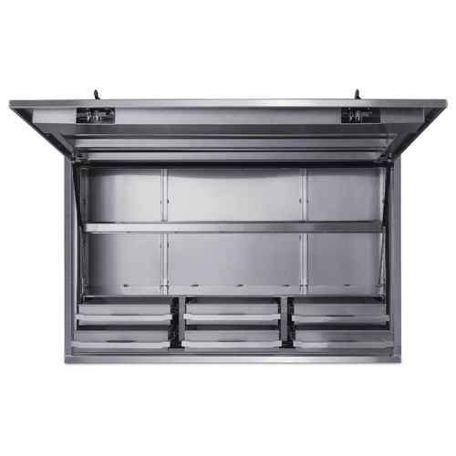 Full Lid Truck Toolbox with 6 Drawers - Flat Plate