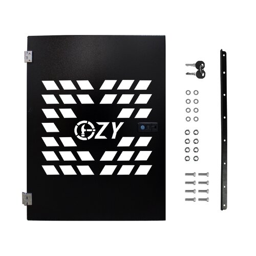 Lockable Rear Toolbox Gate 3.0 flat plate Black 570W x 800H mm OZY-LRMG-B